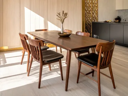 Interior with layered linen textiles and natural morning light