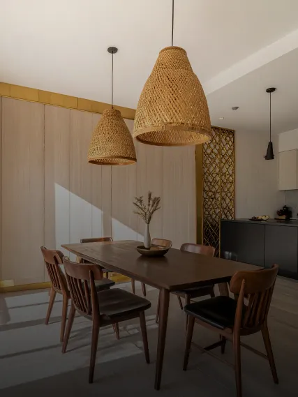 A repaired, well-loved interior